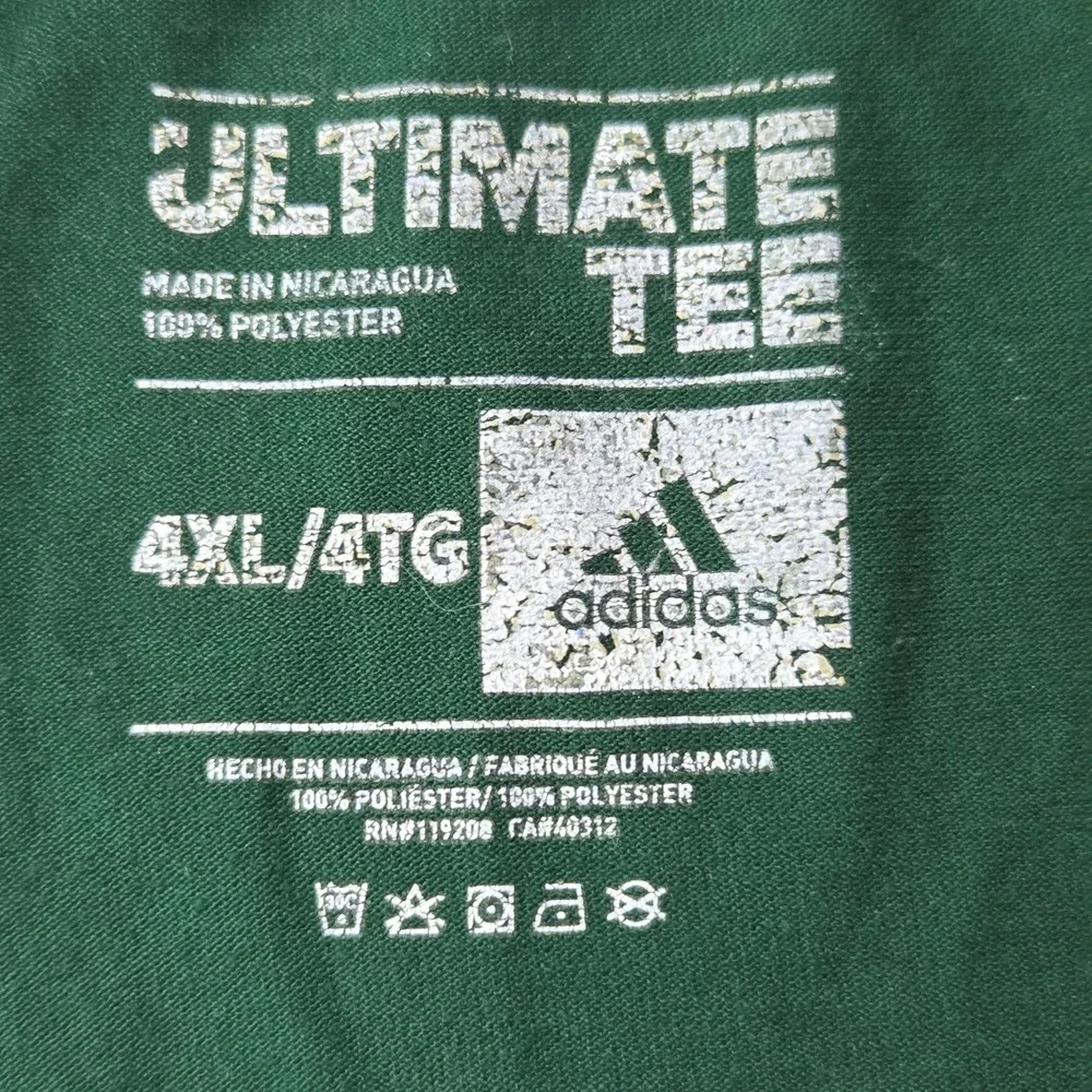Adidas Miami Hurricanes Shirt Mens 4XL Green Ibis Gold Chain Ultimate Tee Active